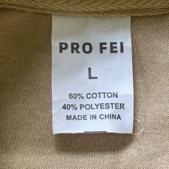BEIGE / CREAM HOODIE , SIZE LARGE , PRO FEI - Picture 3 of 3